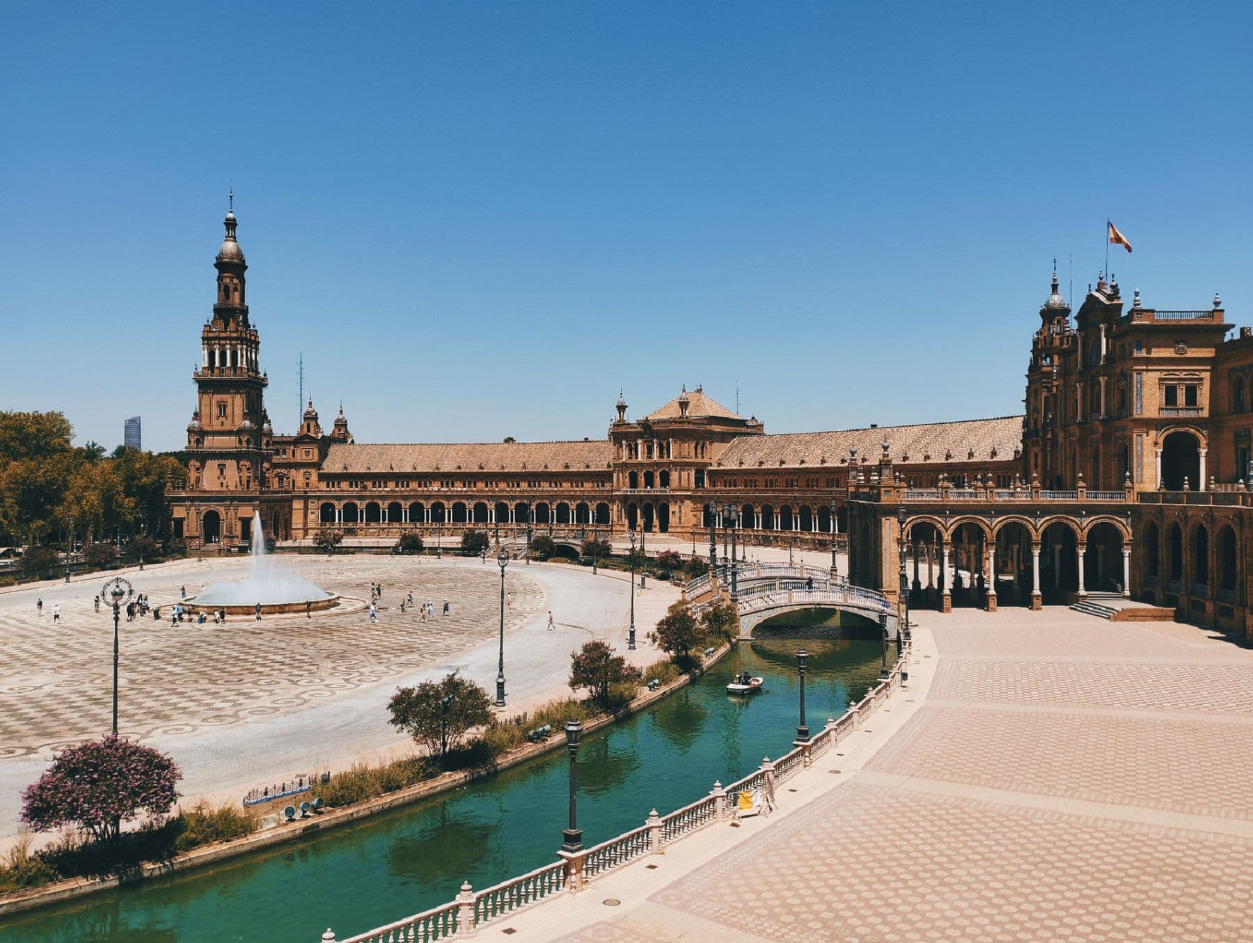 Plaza de España de dia, em Sevilha